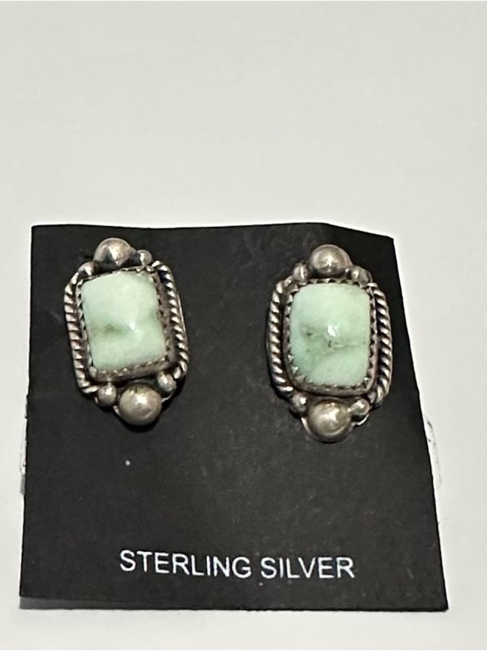 Sterling Silver Paloma Turquoise Stud Earrings - Picture 3 of 4